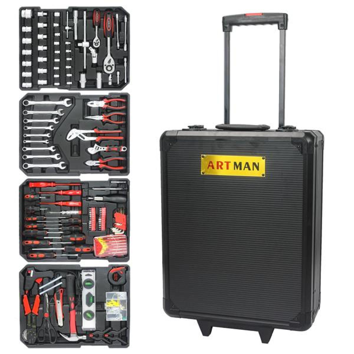 899pcs Home Repair Tool Set Kit Toolbox Storage Case with 4 Drawers