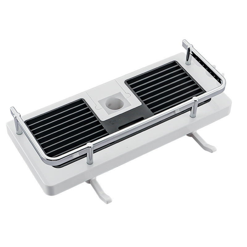 Shower Storage Rack Punch-free Toilet Shower Rod Bathroom Tray Household Shower Storage Basket Rack