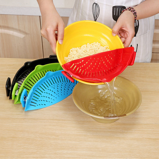 Silicone Kitchen Snap N Strain Filter– Heat-Resistant Straining for All Pan Sizes