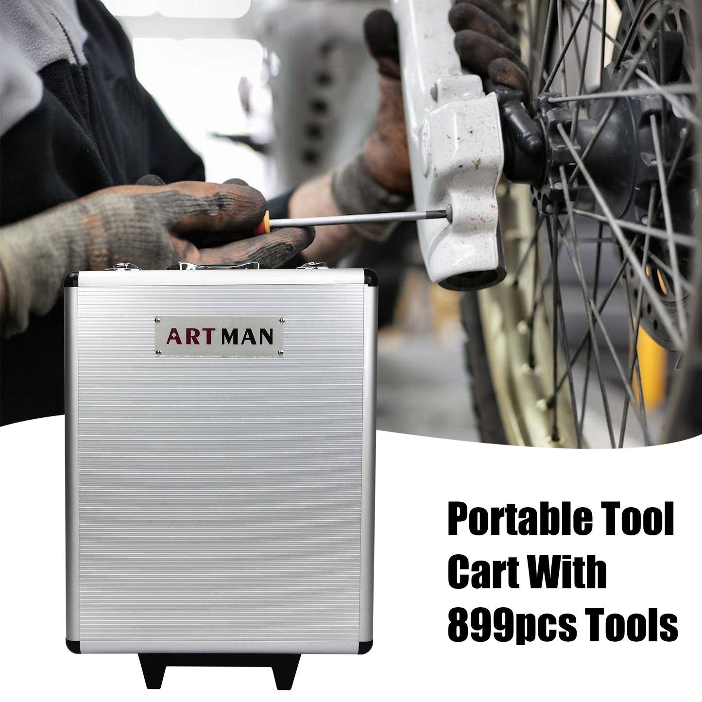 899pcs Home Repair Tool Set Kit Toolbox Storage Case with 4 Drawers